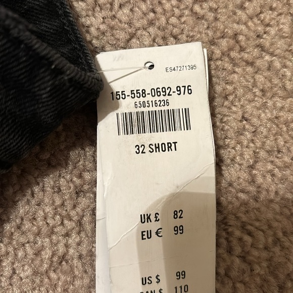 🤍 NWT Black Abercrombie and Fitch The Dad High Rise Jeans 32 short / 14 - Picture 6 of 6